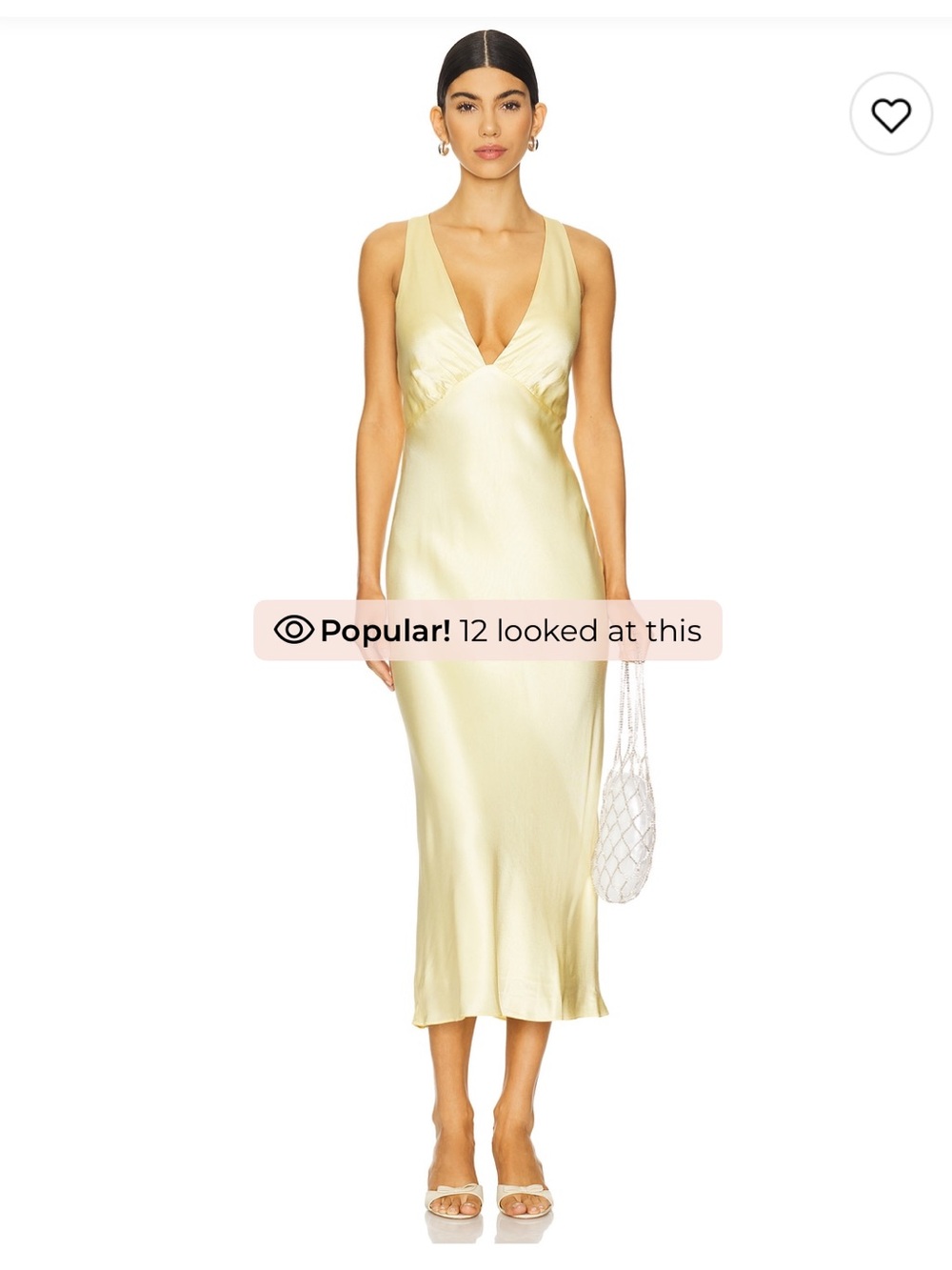 Shona Joy La Lune Plunged Cross-Back Midi Dress in lemon
